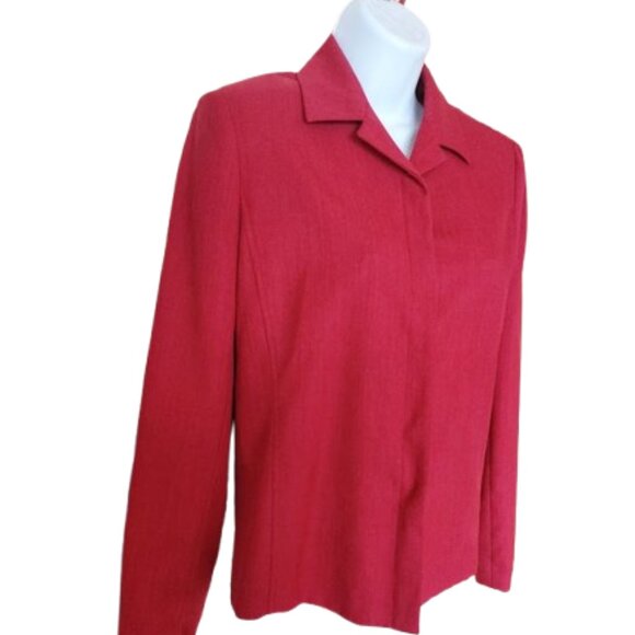 Red Blazer Jacket Size 4 Petite - Picture 2 of 4
